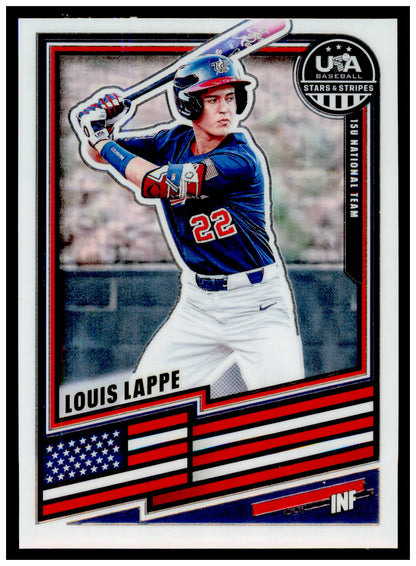 2026 Panini Stars & Stripes Prizm USA Baseball Louis Lappe Card USA #175