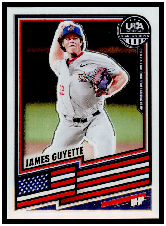 2026 Panini Stars & Stripes Prizm USA Baseball James Guyette Card USA #58