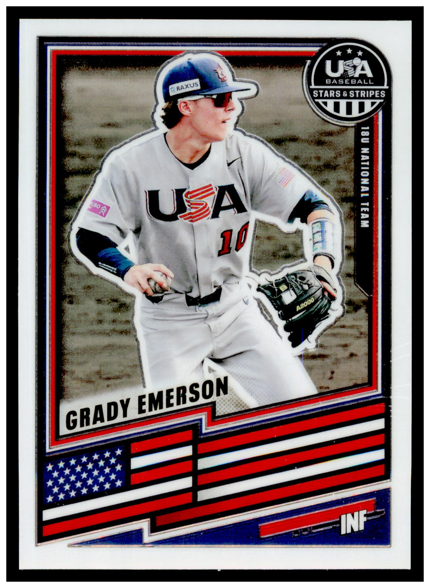 2026 Panini Stars & Stripes Prizm USA Baseball Grady Emerson Card USA #141
