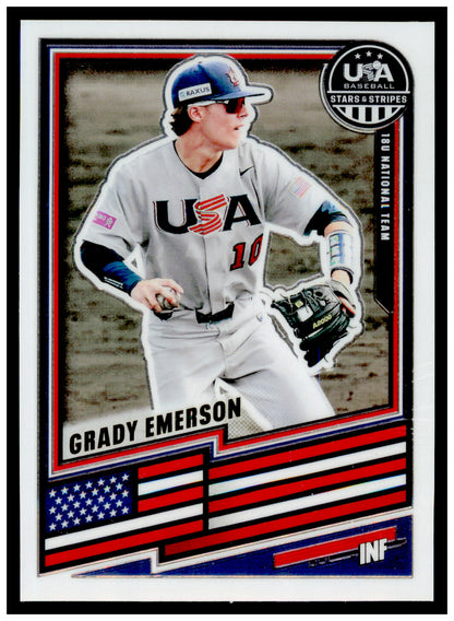 2026 Panini Stars & Stripes Prizm USA Baseball Grady Emerson Card USA #141
