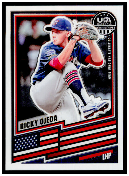 2026 Panini Stars & Stripes Prizm USA Baseball Ricky Ojeda Card USA #26