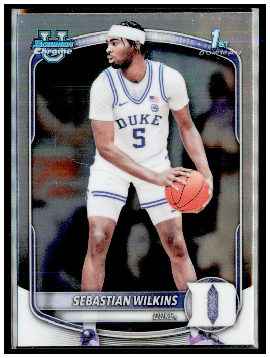 2025-26 Bowman Sebastian Wilkins Card Chrome Prospects Duke Blue Devils #BCP-99