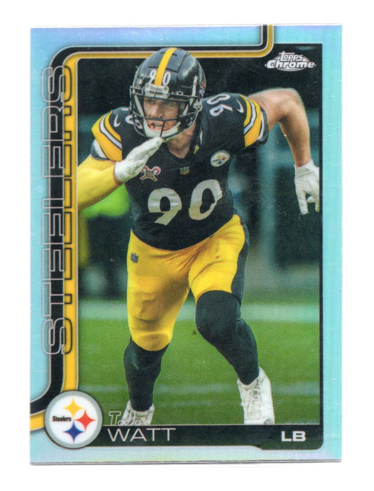 2025 Topps Chrome T.J. Watt Card Refractor Pittsburgh Steelers #258