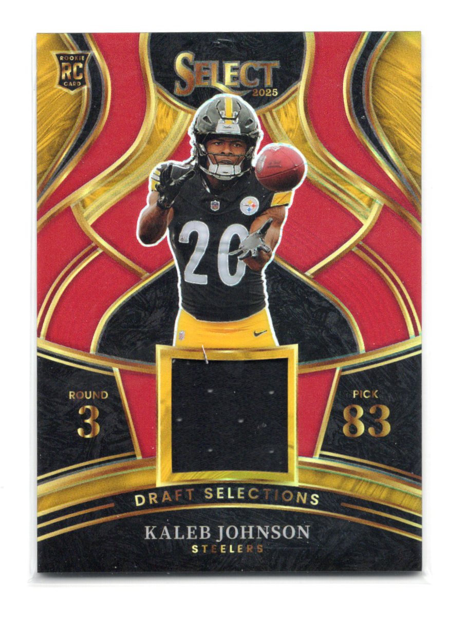 2025 Panini Select Kaleb Johnson Draft Selections Memorabilia Red Prizm Steelers