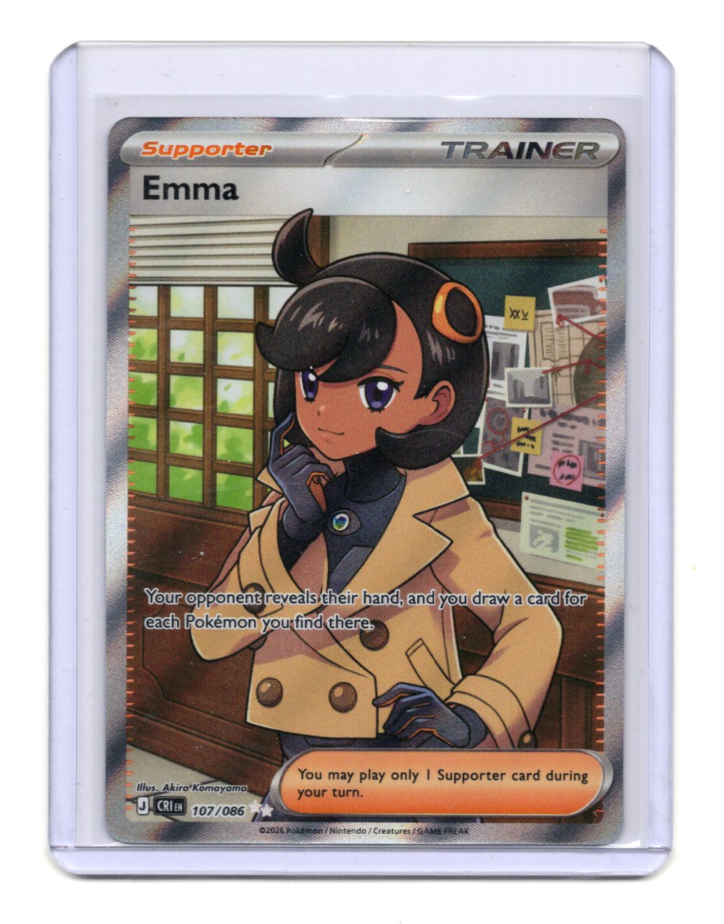 Pokemon Chaos Rising Emma Card Ultra Rare,Holo #107/086