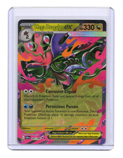 Pokemon Chaos Rising Mega Dragalge ex Card Holo #065/086