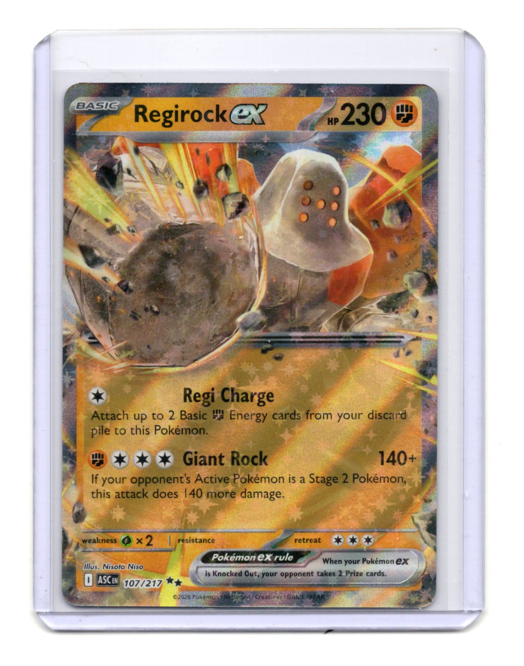 Pokemon Ascended Heroes Regirock ex Card Holo #107/217