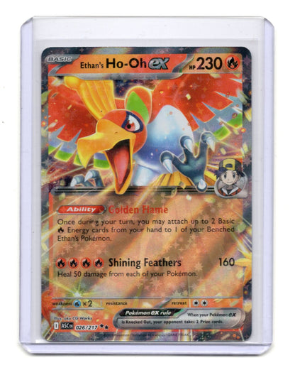 Pokemon Destined Rivals Ethan's Ho-Oh ex Card Holo #039/182
