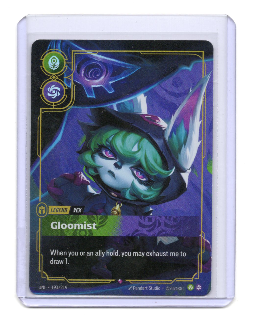 Vex Gloomist 193/219 Legend Foil LoL Riftbound TCG Unleashed Card NM