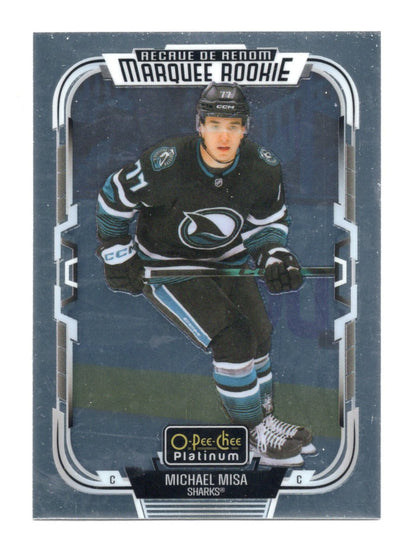 2025-26 O-Pee-Chee Platinum Michael Misa Card RC San Jose Sharks #229