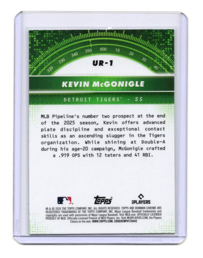2026 Bowman Kevin McGonigle Card Under the Radar Detroit Tigers