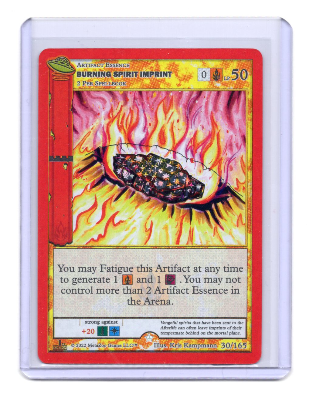 2022 MetaZoo UFO 1st Edition Burning Spirit Imprint 30/165 Gold Rare Full Holo
