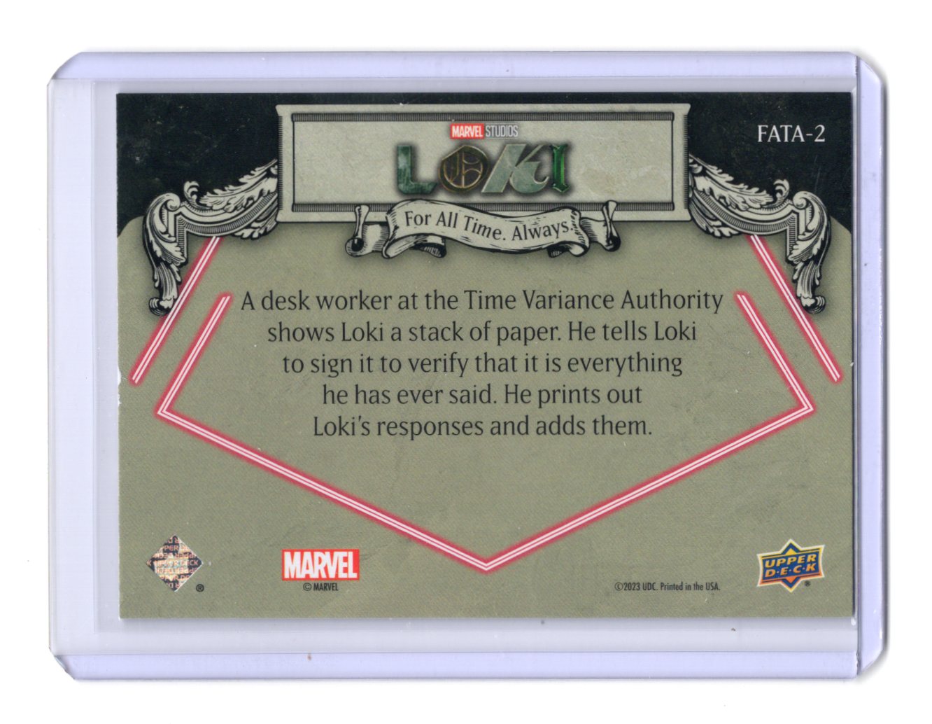2023 Upper Deck Marvel Loki Season 1 Sign Here Please FATA-2 For All Time Always