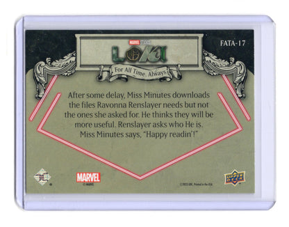 2023 Upper Deck Marvel Loki Season 1 He Wants You to Read This  For All Time.