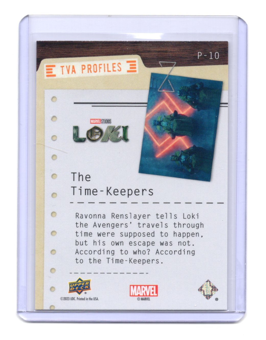 2023 Upper Deck Marvel Loki Season 1 The Time-Keepers Card TVA Profiles #P-10