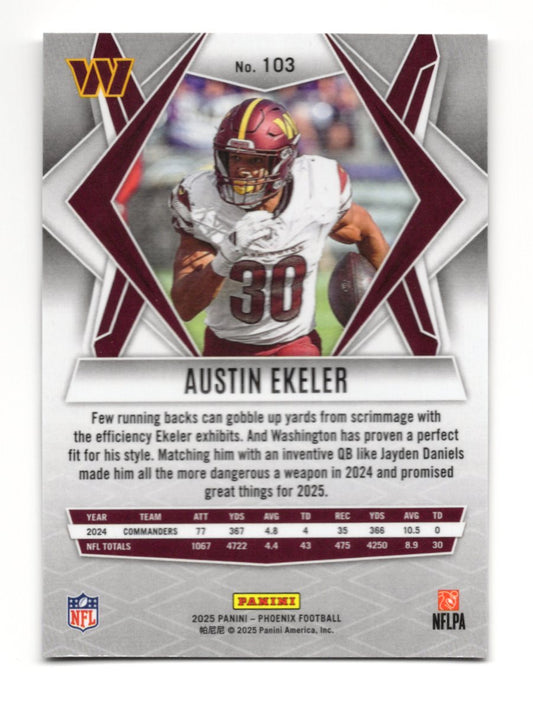2025 Panini Phoenix Austin Ekeler Card Washington Commanders #103
