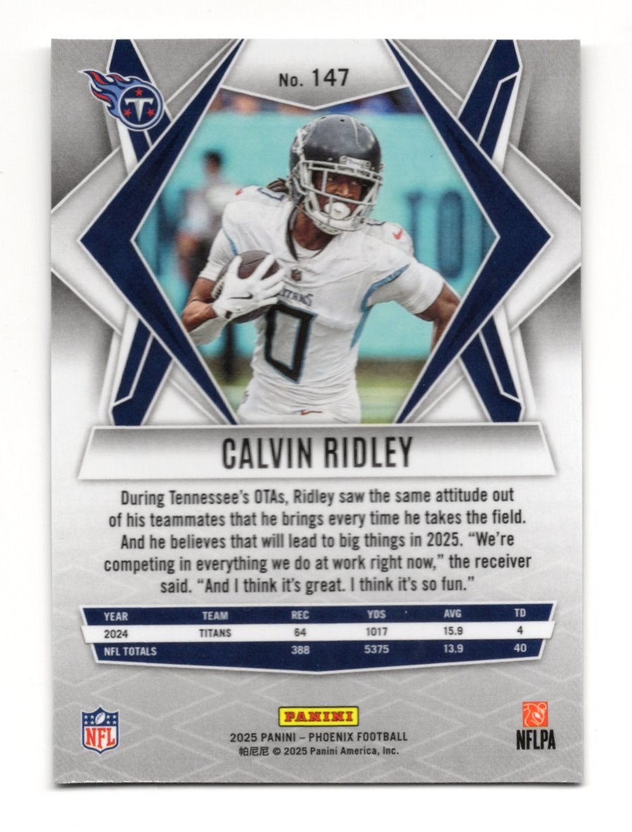 2025 Panini Phoenix Calvin Ridley Card Tennessee Titans #147