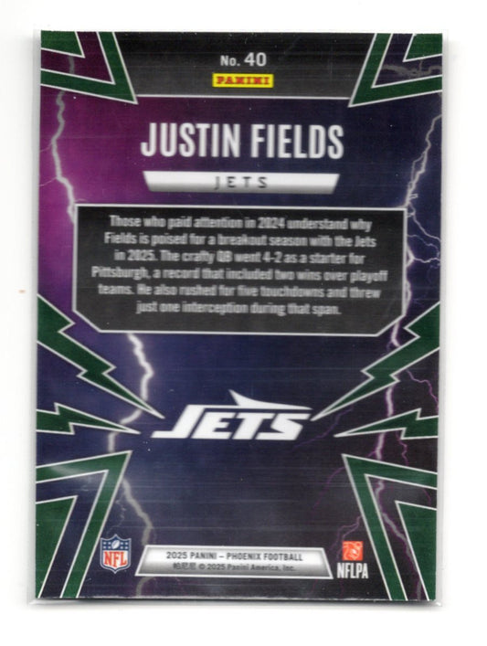 2025 Panini Phoenix Justin Fields Card Thunderbirds New York Jets #40