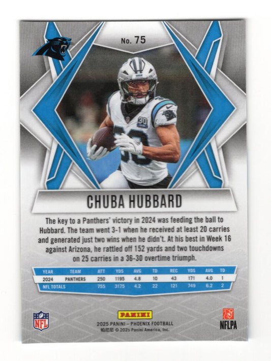 2025 Panini Phoenix Chuba Hubbard Card Carolina Panthers #75