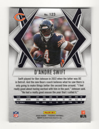 2025 Panini Phoenix D'Andre Swift Card Chicago Bears #123