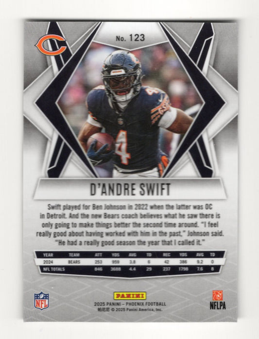 2025 Panini Phoenix D'Andre Swift Card Chicago Bears #123