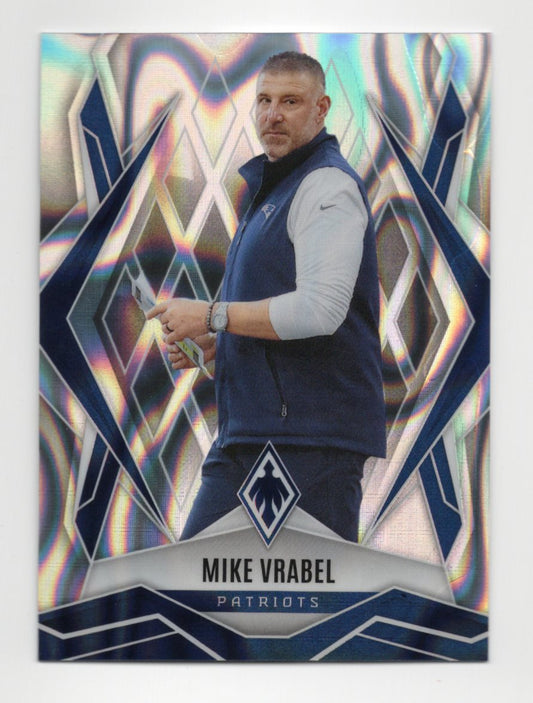 2025 Panini Phoenix Mike Vrabel Card Silver Prizm New England Patriots #37