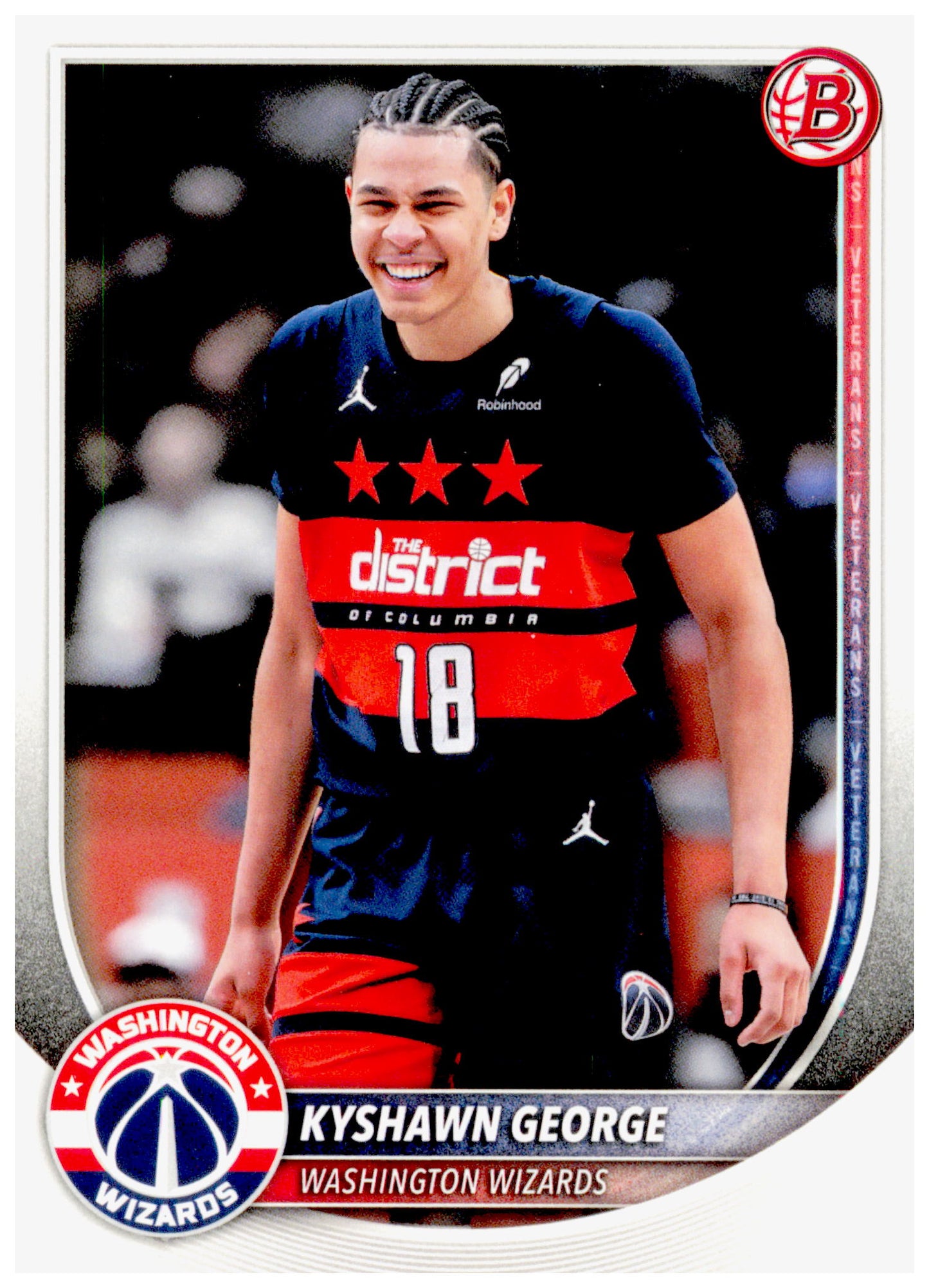 2025-26 Bowman Kyshawn George Card Washington Wizards #177