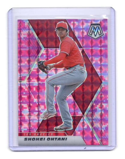 2021 Panini Mosaic Shohei Ohtani Card Pink Camo Los Angeles Angels #179