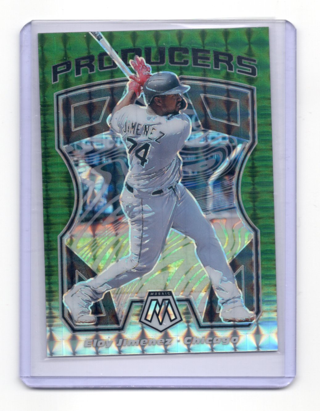 2021 Panini Mosaic Eloy Jimenez Card Producers Green Chicago White Sox #P12
