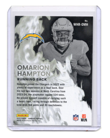 2025 Donruss Omarion Hampton Card White Hot Rookies Los Angeles Chargers