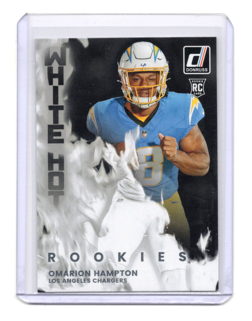 2025 Donruss Omarion Hampton Card White Hot Rookies Los Angeles Chargers