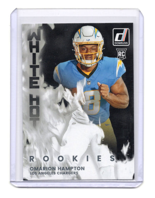 2025 Donruss Omarion Hampton Card White Hot Rookies Los Angeles Chargers