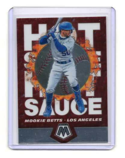 2021 Panini Mosaic Mookie Betts Card Hot Sauce Los Angeles Dodgers #HS4
