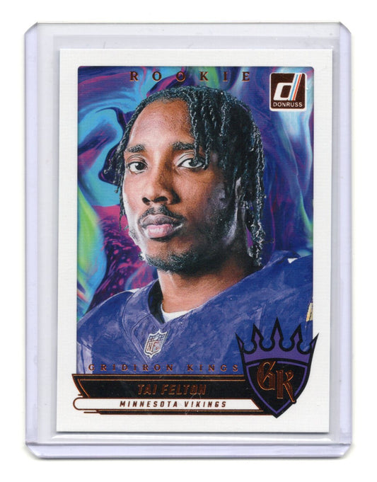 2025 Donruss Tai Felton Card Rookie Gridiron Kings Minnesota Vikings #RGK-TAF