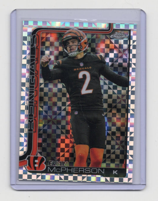 2025 Topps Chrome Evan McPherson Card X-Fractor Cincinnati Bengals #64