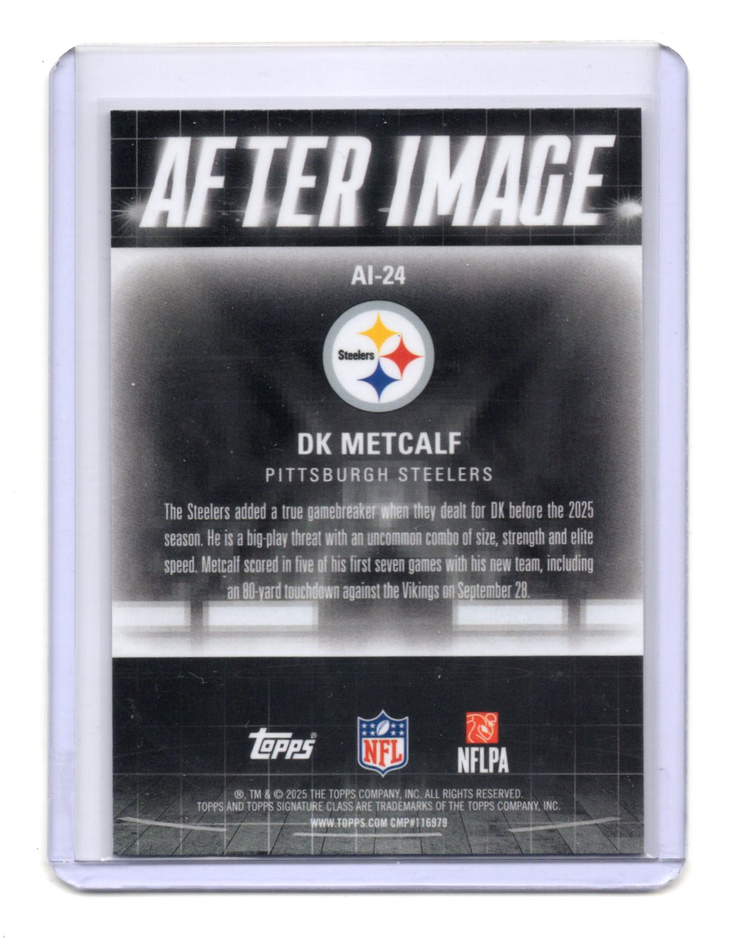 2025 Topps Signature Class DK Metcalf Card After Image Steelers #AI-24