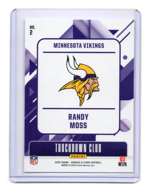 2025 Panini Rookies & Stars Randy Moss Card Touchdown Club Minnesota Vikings #2