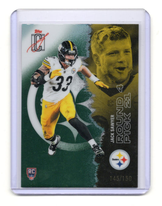 2025 Topps Signature Class Jack Sawyer Card Chrome Green RC  Steelers #/150