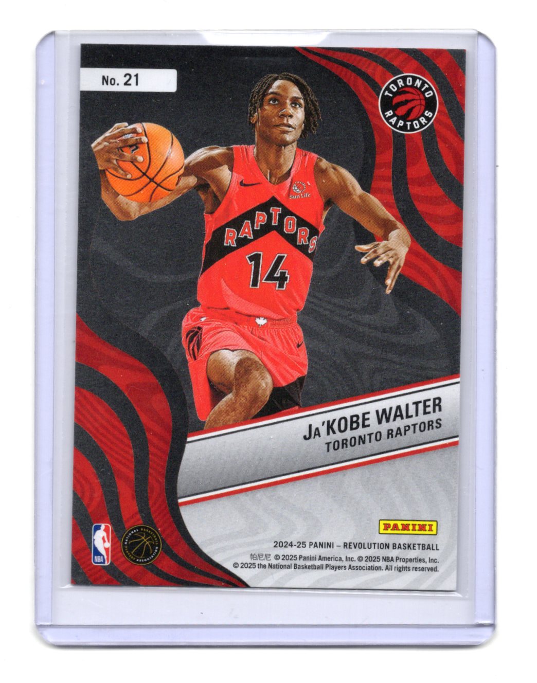2024-25 Panini Revolution Ja'Kobe Walter Card New Wave Toronto Raptors #21