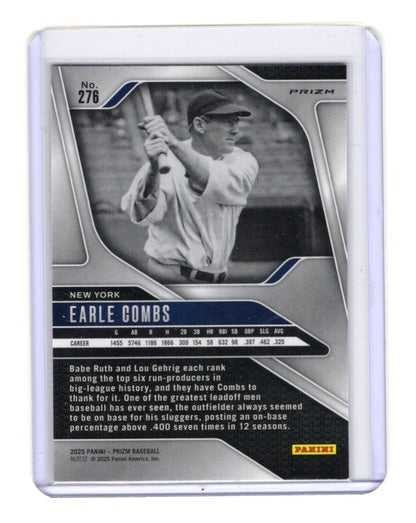 2025 Panini Prizm Earle Combs Card Red Ice Prizms New York Yankees #276