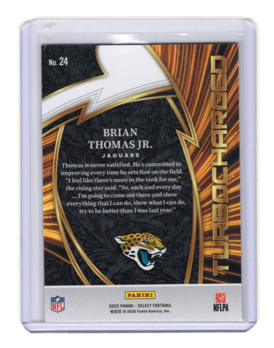2025 Panini Select Brian Thomas Jr. Card Turbocharged Jacksonville Jaguars #24