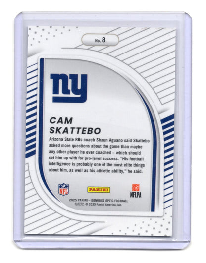 2025 Donruss Optic Cam Skattebo Card Hidden Potential New York Giants #8