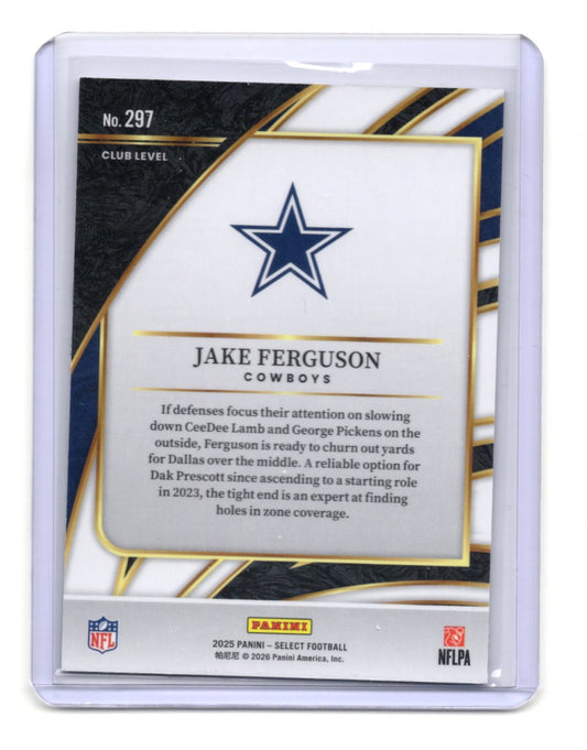 2025 Panini Select Jake Ferguson Card Dallas Cowboys #297