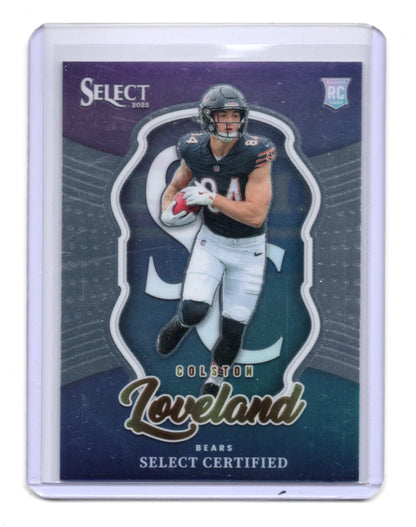 2025 Panini Select Colston Loveland Card Select Certified Rookies  Bears