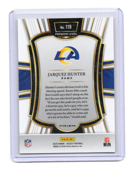 2025 Panini Select Jarquez Hunter Card RC Los Angeles Rams #119