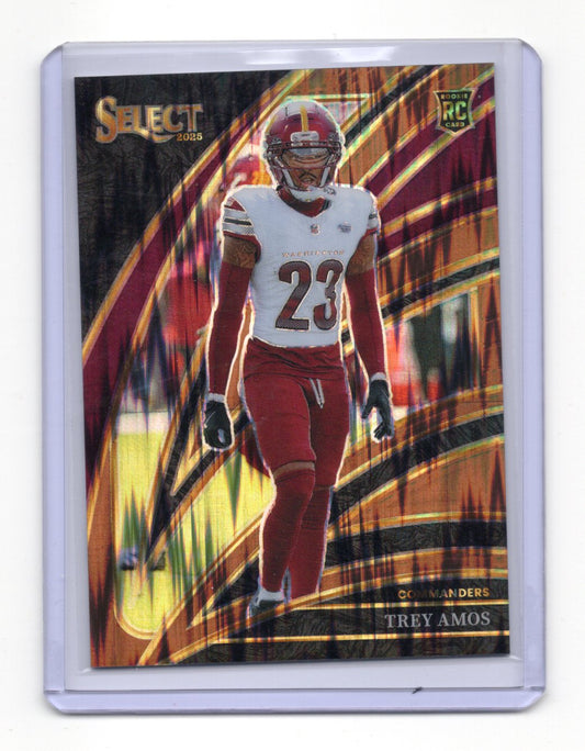 2025 Panini Select Trey Amos Card Copper Prizm Shock SN Commanders /899