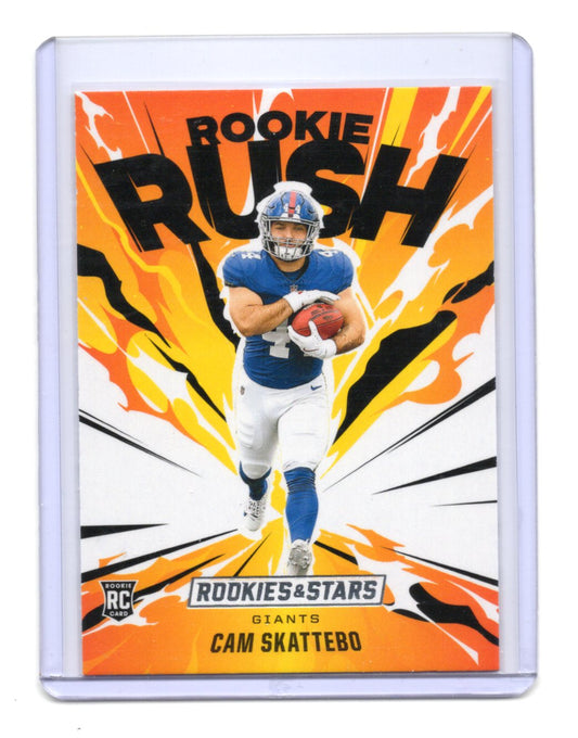 2025 Panini Rookies & Stars Cam Skattebo Card Rookie Rush New York Giants #2