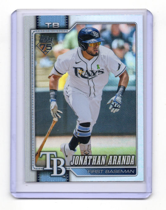 2026 Topps Series 1 Jonathan Aranda #326 Silver Rainbow Foil Tampa Bay Rays