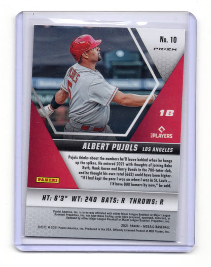 2021 Panini Mosaic Albert Pujols Card Pink Camo Los Angeles Angels #10