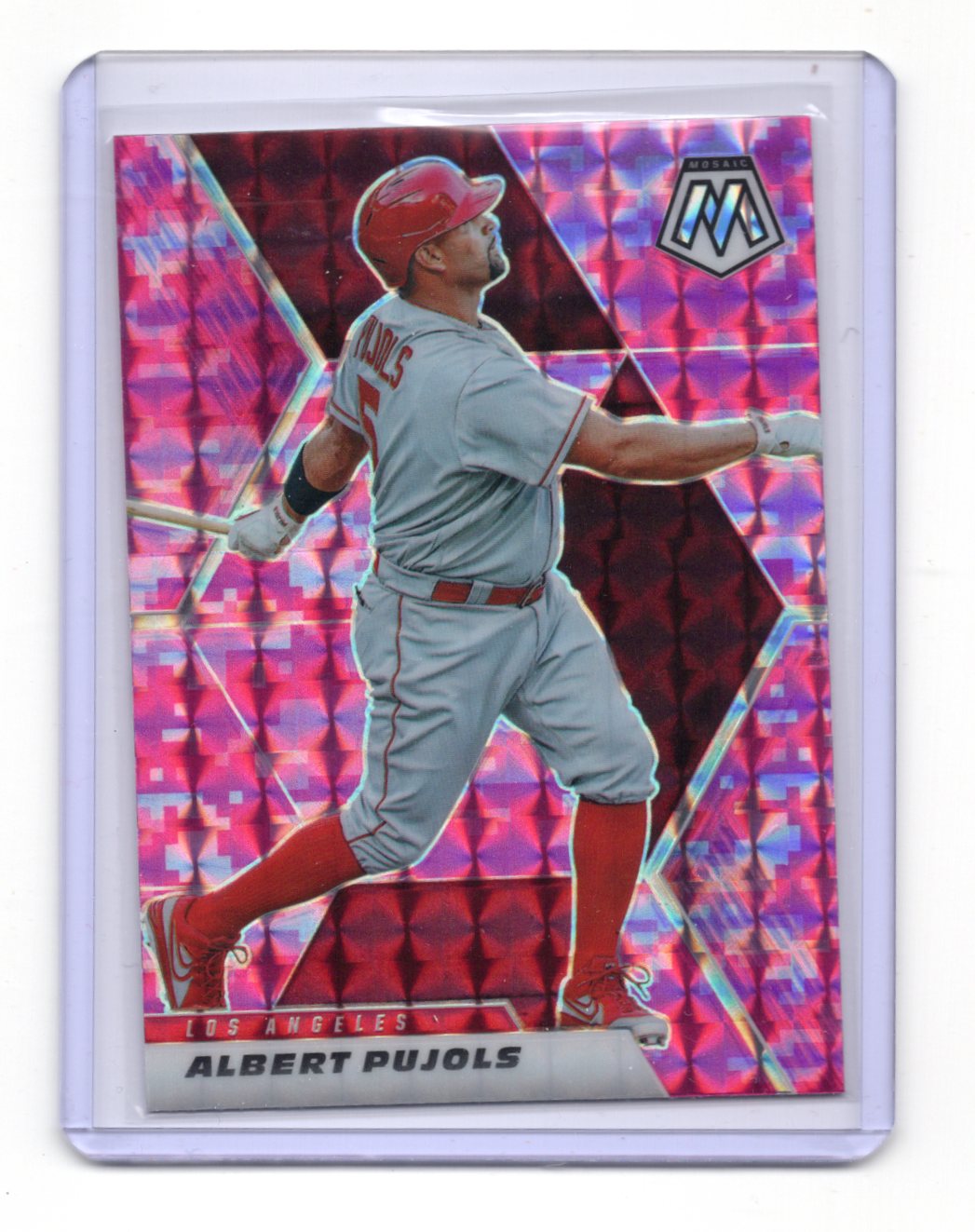 2021 Panini Mosaic Albert Pujols Card Pink Camo Los Angeles Angels #10